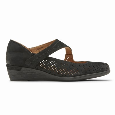 Rockport Cobb Hill Devyn Mary Jane Wedges Damen Schwarz GEY-906248